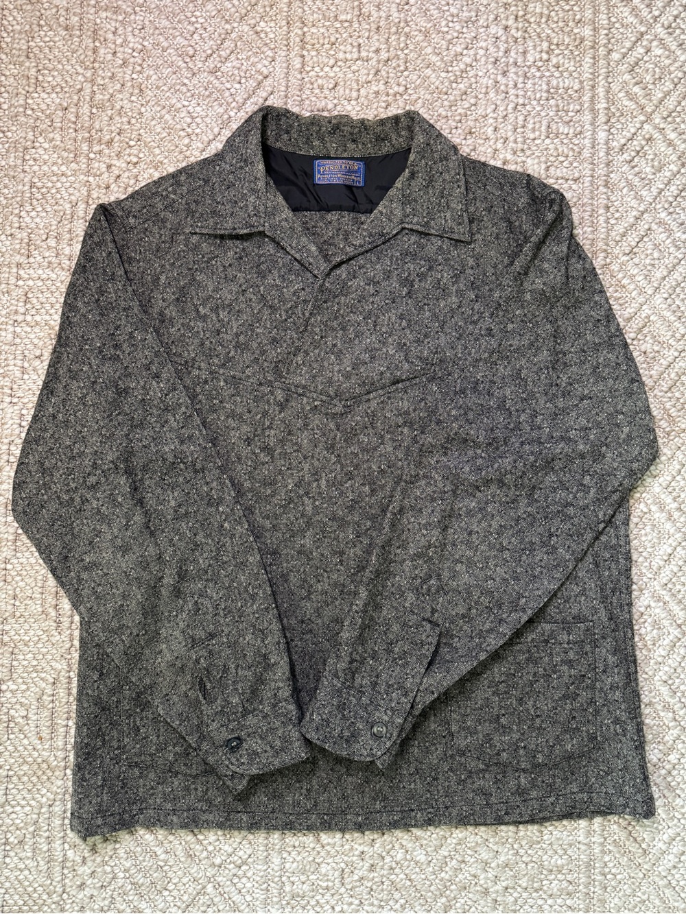 Vintage Pendleton Gray Wool Pullover Shirt Jacket